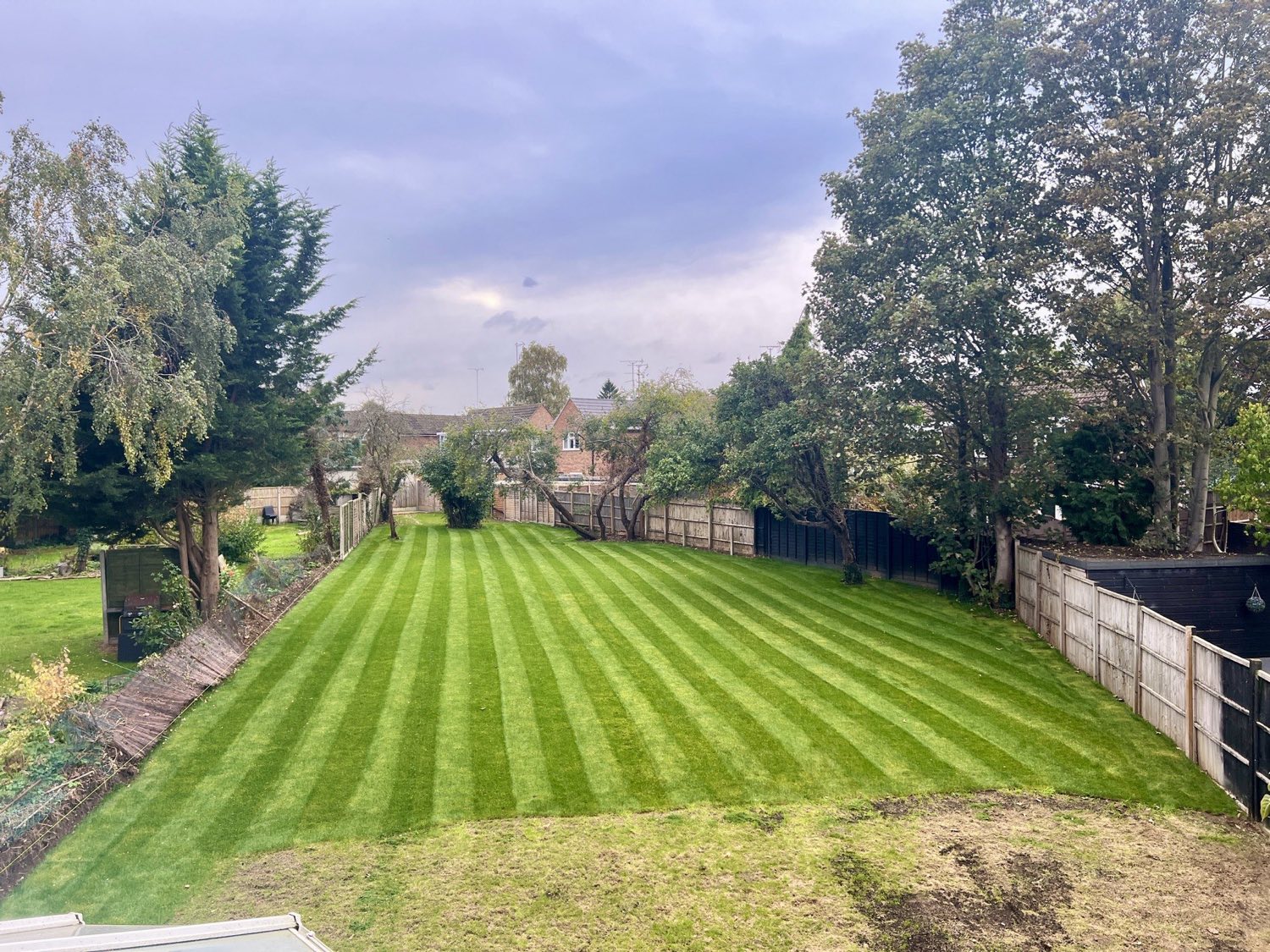 A garden levelled and turfed